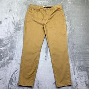 CURVE appeal Women Tan Khaki Straight Leg Pants Sz 12/31 Fits 32" Casual Career